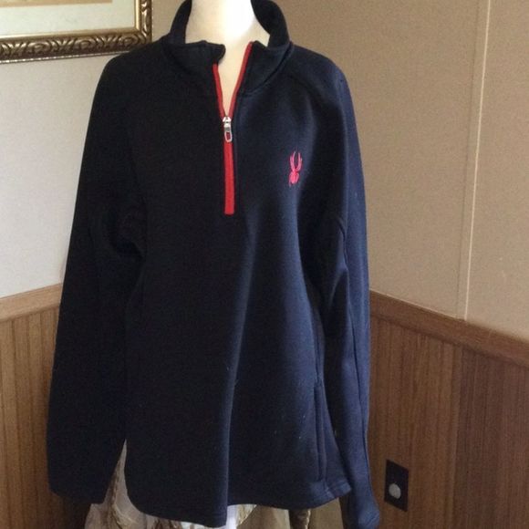 NWOT Mens Spyder Black and Red sweater  size X-large - Picture 1 of 7
